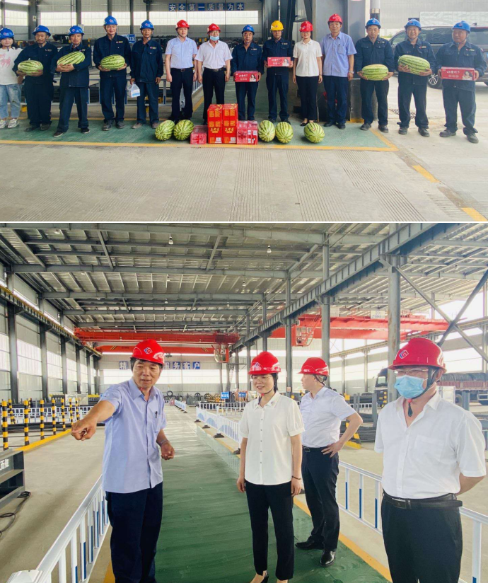 龍鋼集團(tuán)領(lǐng)導(dǎo)到鋼加公司、機(jī)關(guān)部室慰問(wèn)送清涼